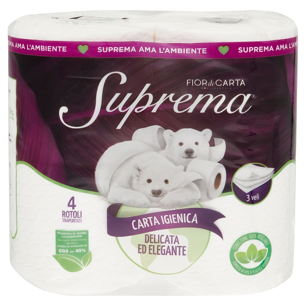 Fior di Carta Lifestyle Suprema Carta Igienica Delicata ed Elegante 3 veli 4 pz
